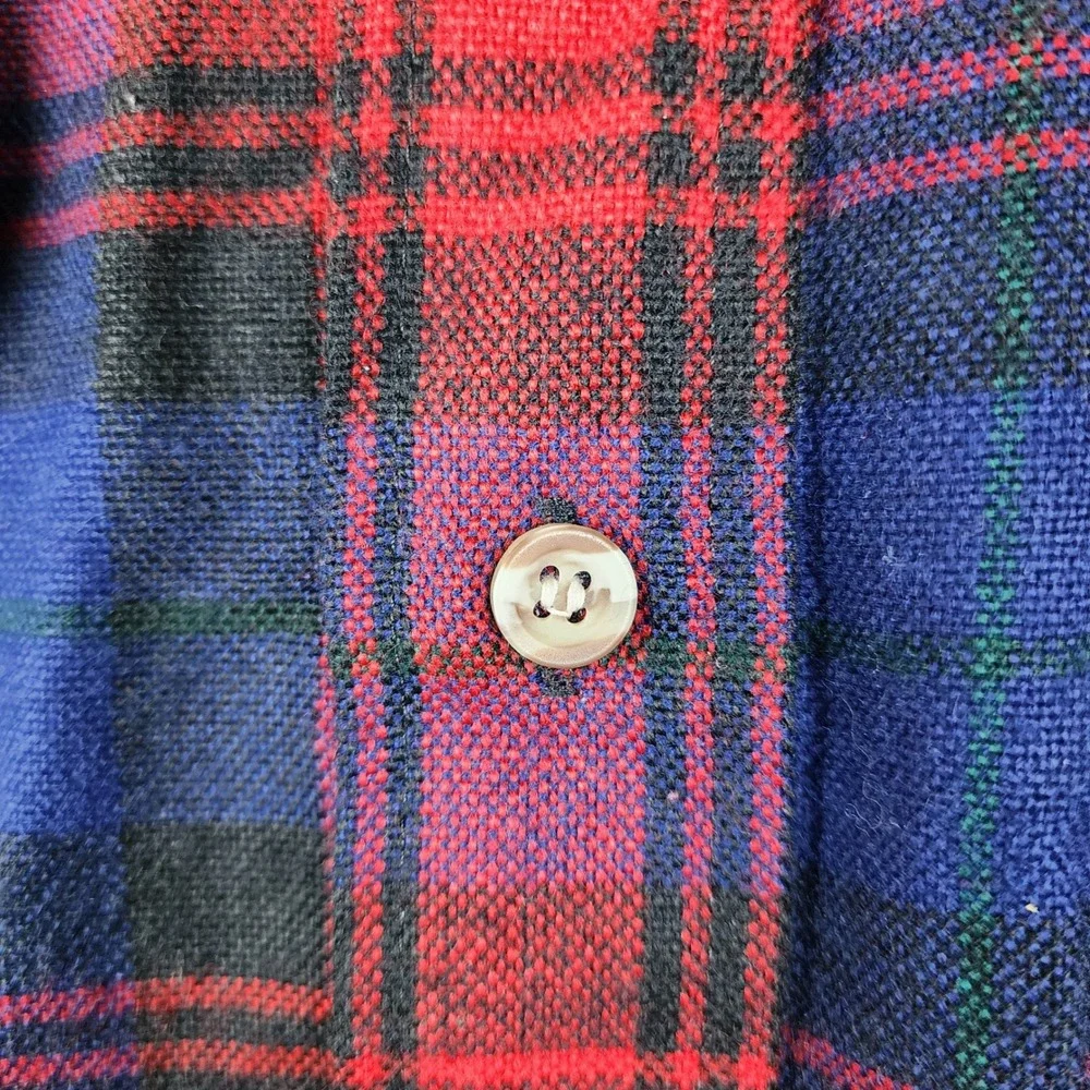 GFC Trading Co Plaid Shirt Jacket Mens XL Red Blue‎ Lined Flannel Shacket Korea